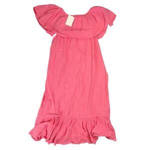ANAAK Collection NWT Coral Pink Off the Shoulder Midi Dress Gauze Cotton Size XS